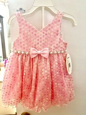 American Princess Pink Sequin Bow Dress